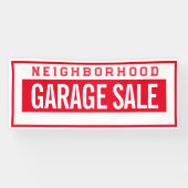 Bannière de vente de garage de quartier 76 cm X 18 (Horizontal)