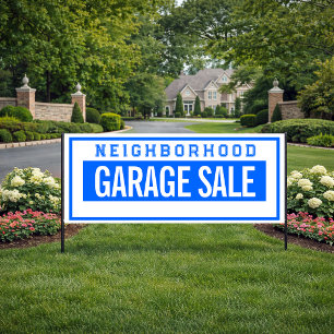 Bannière de vente de garage de quartier 76 cm X 18