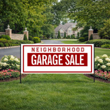 Bannière de vente de garage de quartier 76 cm X 18