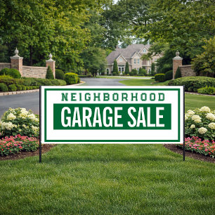 Bannière de vente de garage de quartier 76 cm X 18