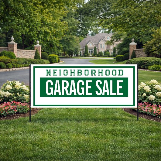 Bannière de vente de garage de quartier 76 cm X 18