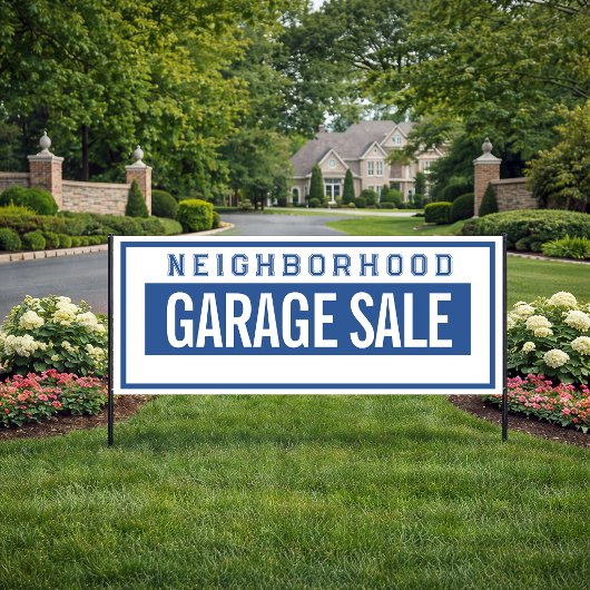 Bannière de vente de garage de quartier 76 cm X 18