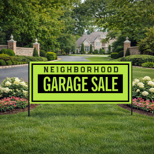 Bannière de vente de garage de quartier 76 cm X 18