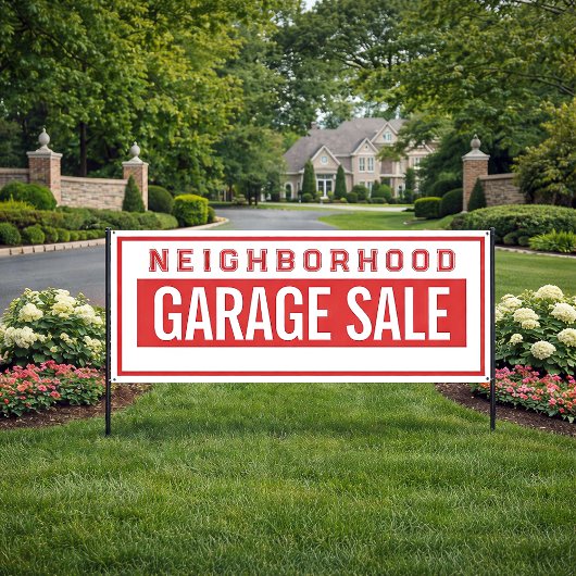 Bannière de vente de garage de quartier 76 cm X 18