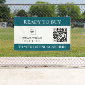 Bannière de vente de propriété avec code QR de l'a (En situation)