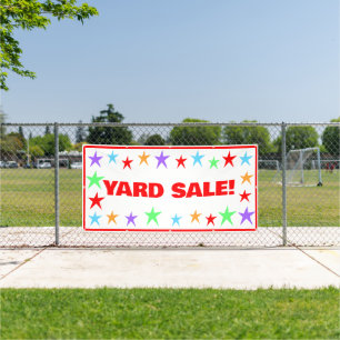 Bannière de vente de triage d'étoiles colorées
