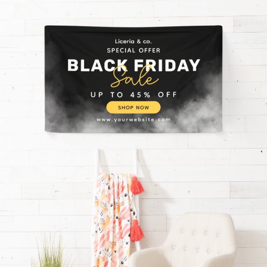 Bannière de vente de vendredi noir simple noir et  (En situation)