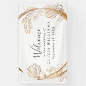 Bannière de verdure fleurie en marbre or élégant (Vertical)