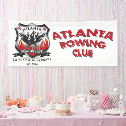 Bannière de vinyle 2,5' x 6' du 50e anniversaire (Fête)