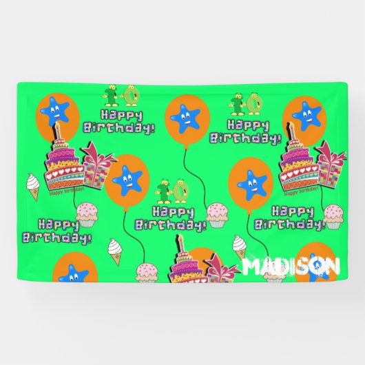 Bannière de vinyle, Bannière de joyeux 10e anniver (Horizontal)