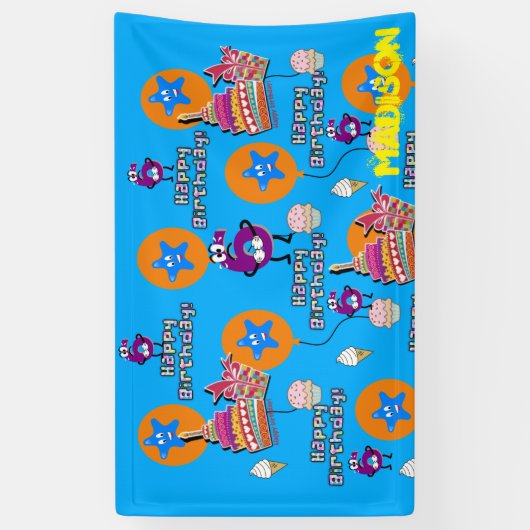 Bannière de vinyle, Bannière de joyeux 6ème annive (Vertical)