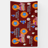 Bannière de vinyle, Bannière du 4ème anniversaire, (Vertical)