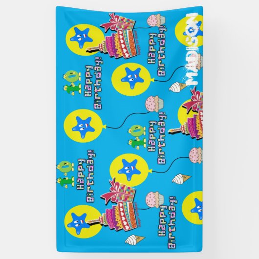 Bannière de vinyle, Bannière joyeuse du 10e annive (Vertical)