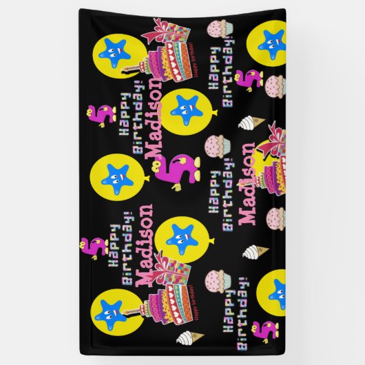 Bannière de vinyle, Bannière joyeuse du 5e anniver (Vertical)