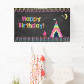 Bannière de vinyle pour l'anniversaire de flammes (En situation)