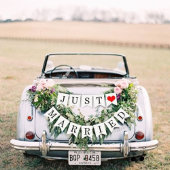 Bannière de voiture juste marié