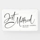 Bannière de voiture Juste Marié un peu rétro (Horizontal)