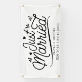 Bannière de voiture juste mariée moderne avec cœur (Verticale)