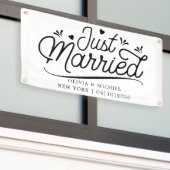 Bannière de voiture juste mariée moderne avec cœur (Bâtiment extérieur)