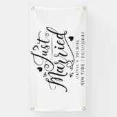 Bannière de voiture mariage Moderne avec cœur (Verticale)