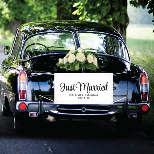 Bannière de voiture mariée