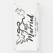 Bannière de voiture mariée aux oiseaux et à la bow (Verticale)