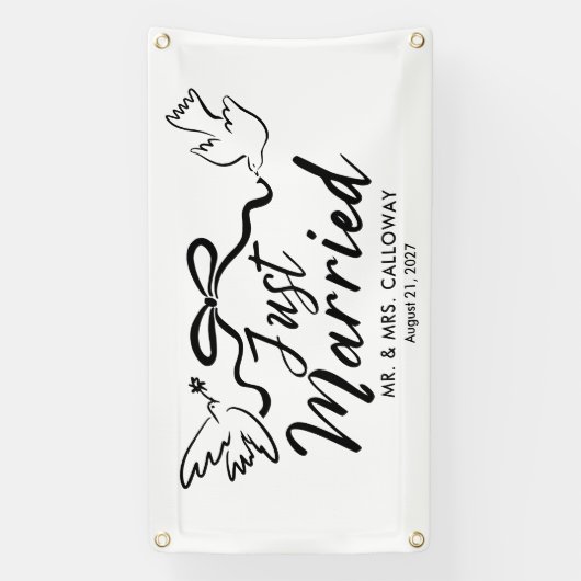 Bannière de voiture mariée aux oiseaux et à la bow (Verticale)