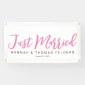 Bannière de voiture mariée en rose (Horizontal)