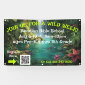 Bannière d'école biblique de vacances tropicales (Horizontal)