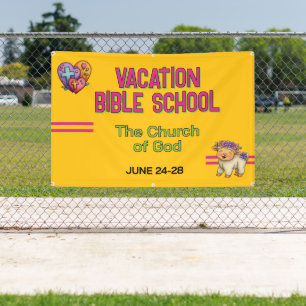 Bannière d'église de l'école biblique de vacances