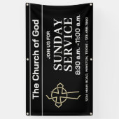 Bannière d'église de service dominical Ebony avec (Vertical)