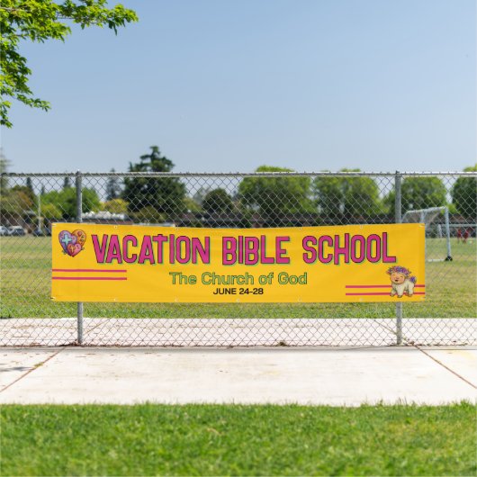 Bannière d'église d'école biblique de vacances col (En situation)