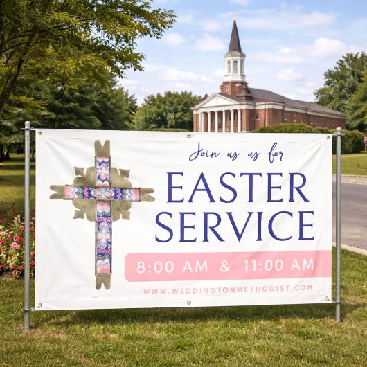 Bannière d'église pour le service de Pâques