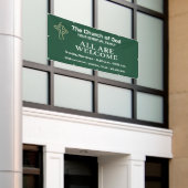 Bannière d'église vert chasseur avec logo (Bâtiment extérieur)