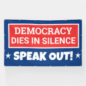 Bannière Démocratie Meurt Dans Le Silence (Horizontal)