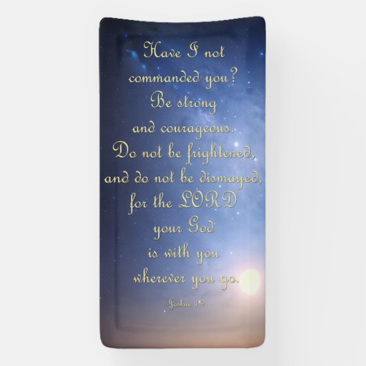 Bannière d'encouragement - Joshua 1:9 (Verticale)