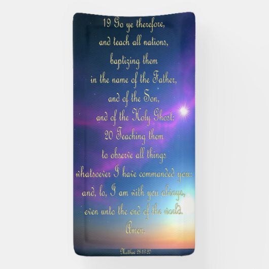 Bannière d'encouragement - Matthieu 28:19-20 (Verticale)