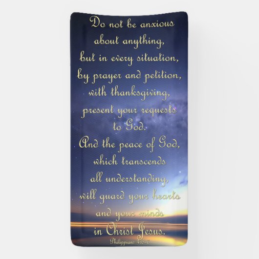 Bannière d'encouragement - Philippiens 4:6-7 (Verticale)