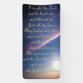 Bannière d'encouragement - Psaume 34:4-6 (Verticale)