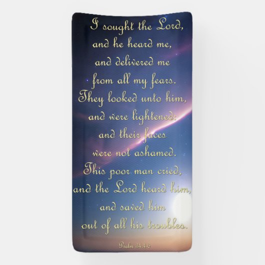 Bannière d'encouragement - Psaume 34:4-6 (Verticale)