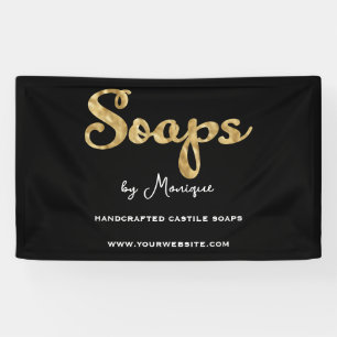 Bannière d'entreprise Black and Gold Foil