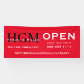 Bannière d'entreprise ouverte Monogramme Rouge Noi (Horizontal)