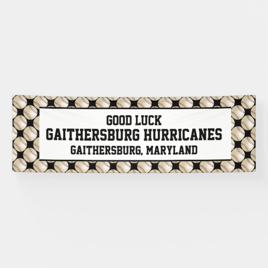 Bannière d'équipe de baseball, personnalisée 3 (Horizontal)