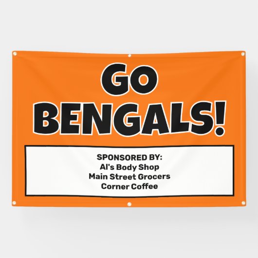 Bannière d'équipe sportive Orange personnalisée (Horizontal)