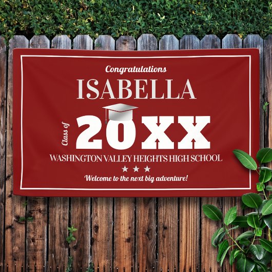 Bannière des couleurs de l'école rouge et blanche