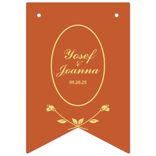 Bannière des drapeaux de Mariage Rose en terre cui (Premier drapeau)