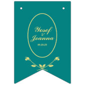 Bannière des drapeaux du Mariage turquoise Rose (Deuxième drapeau)