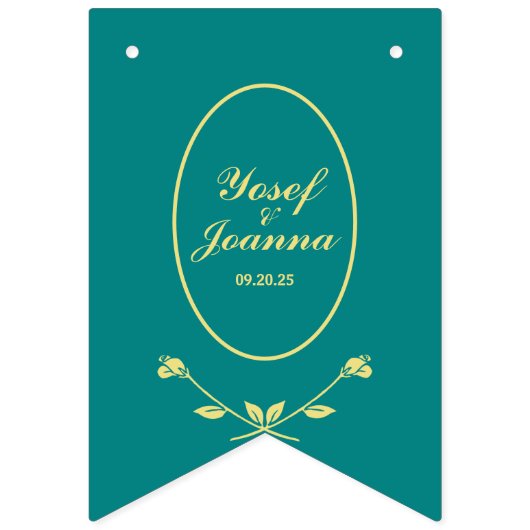 Bannière des drapeaux du Mariage turquoise Rose (Deuxième drapeau)