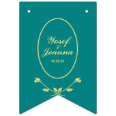 Bannière des drapeaux du Mariage turquoise Rose (Premier drapeau)