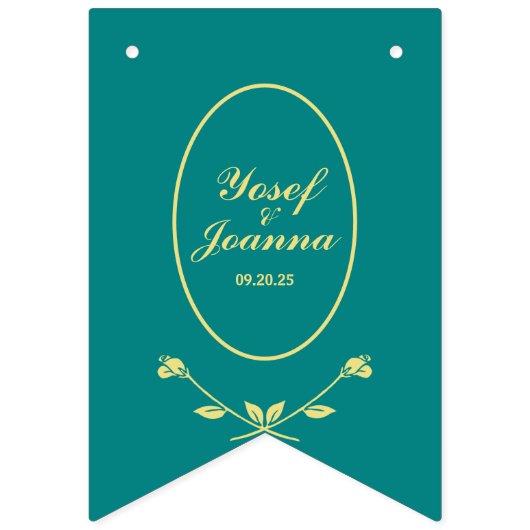 Bannière des drapeaux du Mariage turquoise Rose (Premier drapeau)